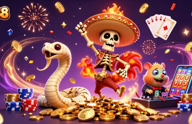 Engage with sc88 winning strategies in a vibrant 3D casino scene featuring jubilant characters and dynamic game elements.